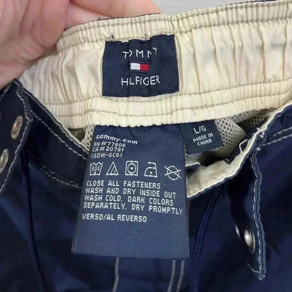 Tommy Hilfiger vintage navy blue long inseam board‎ short swim trunks - Picture 7 of 9